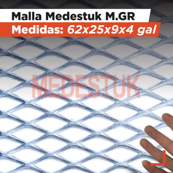 Malla Medestuk - M.Gr <br> 62x25x9x4 Galvanizada <br> de [ 1x3 ] metros