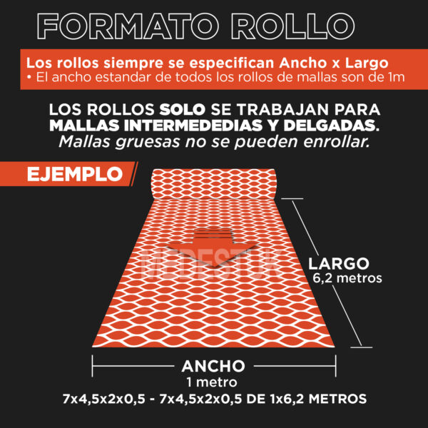 Malla Medestuk - M.De <br> 7x4,5x2x0,5 <br> de [ 0,5x6,2-0,6x6,2 ] metros - Imagen 4