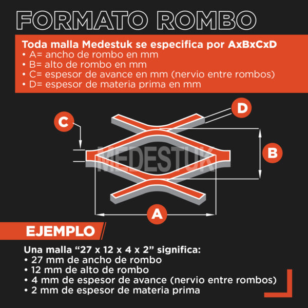 Malla Medestuk - M.Gr <br> 88x36x12x3 <br> de [ 1x2-1x3 ] metros - Imagen 3