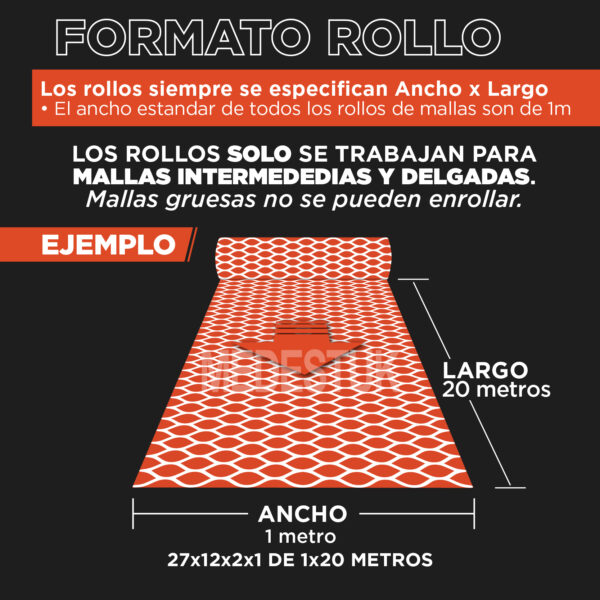 Malla Medestuk - M.In <br> 27x12x2x1 Galvanizada <br> de [ 1x20 ] metros - Imagen 4