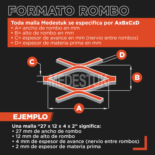 Malla Medestuk - M.In <br> 50x25x6x2 <br> de [ 1x12 ] metros - Imagen 3