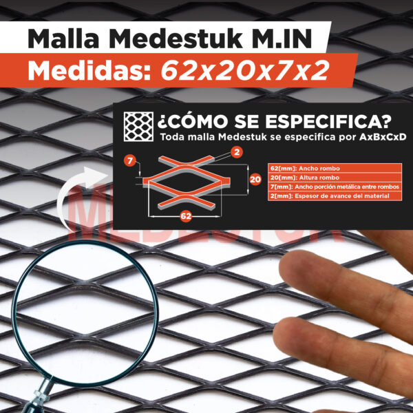 Malla Medestuk - M.In <br> 62x20x7x2 <br> de [ 1x9 ] metros - Imagen 2