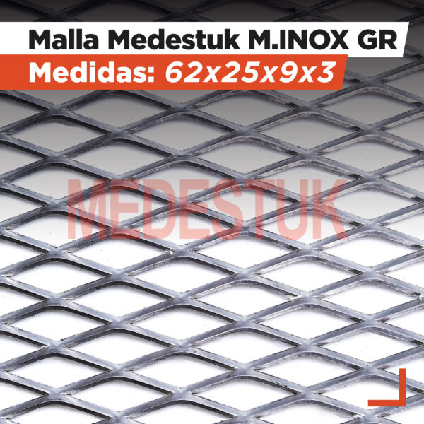 Malla Medestuk - M.Inox Gr <br> Inoxidable Gruesa 62x25x9x3 <br> de [ 1x3 ] metros