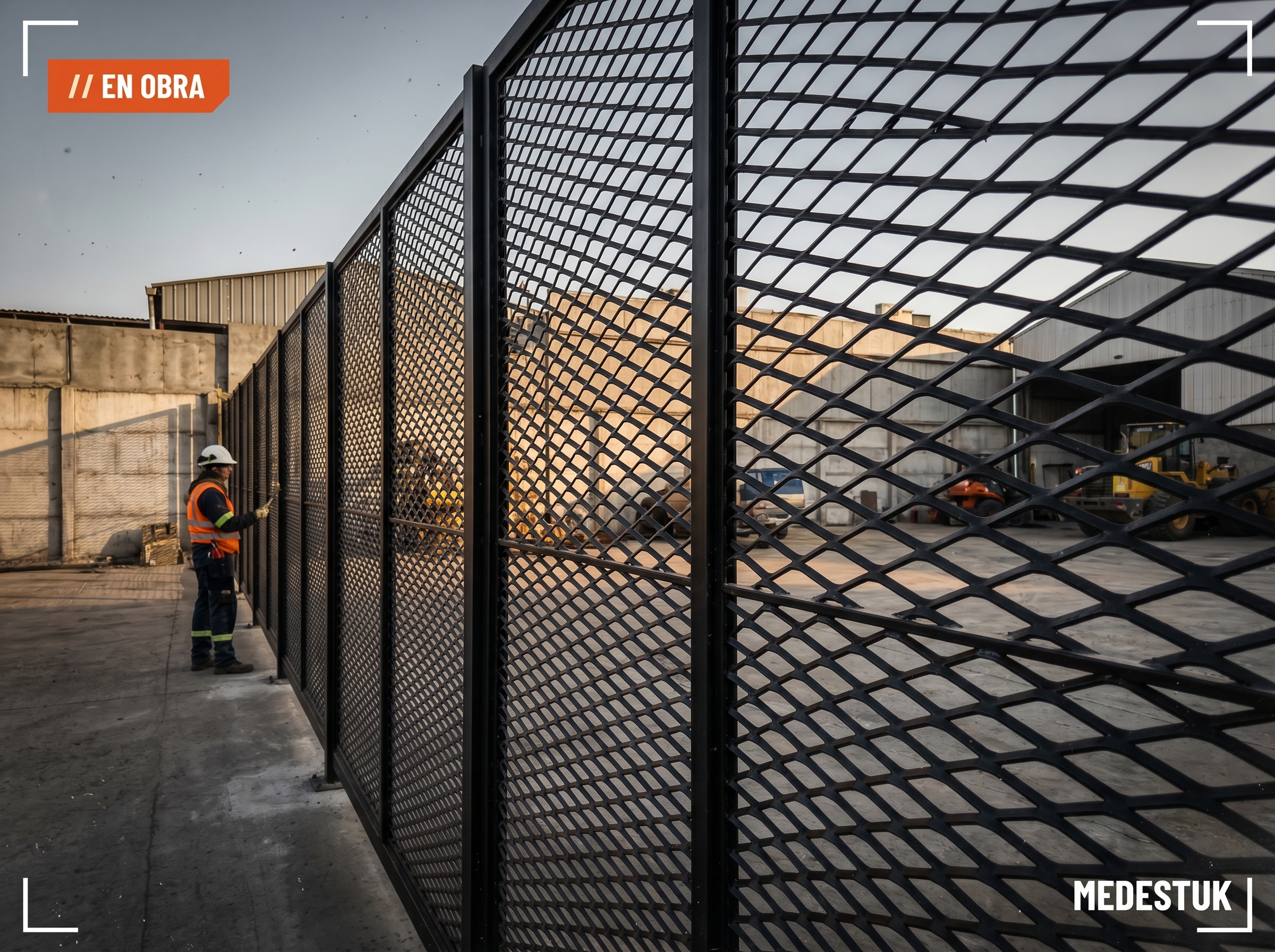 Cierre perimetral industrial con Malla Medestuk 62×25